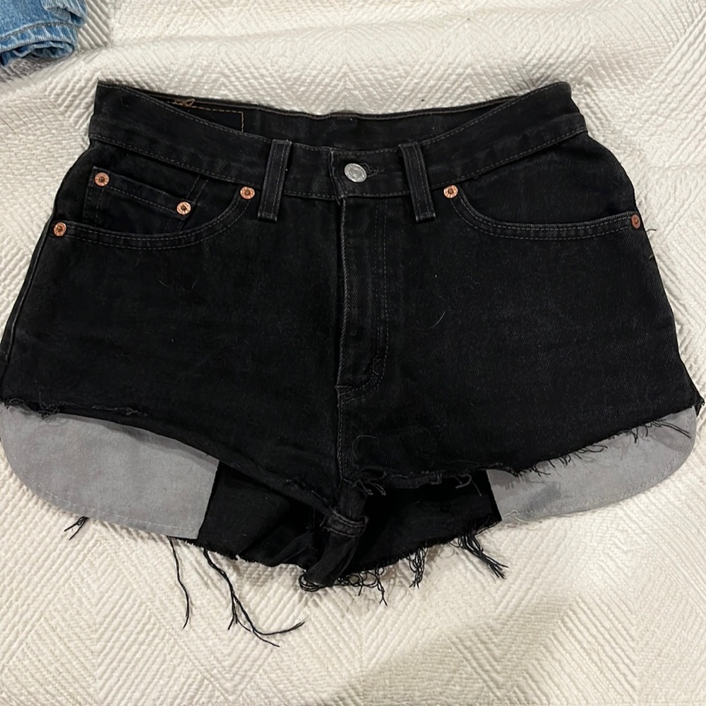 black lexis jean shorts